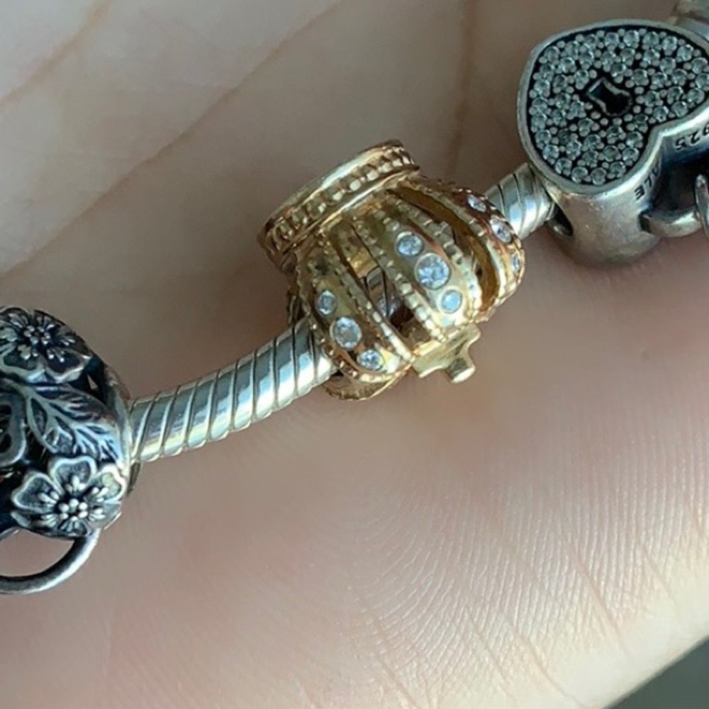 Pandora 14k gold crown charm